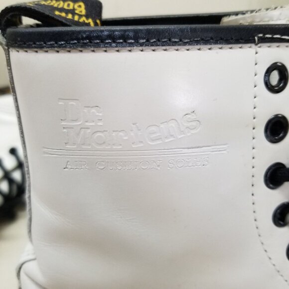 Doc Dr Marten UK5 White Chunky Boots Lace Up Lug Sole MIE High Tops US7 - Picture 12 of 13